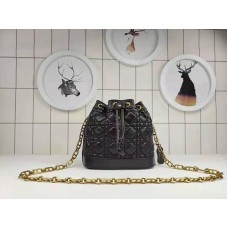 Dior Mini Miss Dior Geantă tip găleată din piele de miel neagră