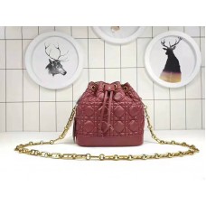 Geantă Dior Mini Miss Dior din piele de miel, vișinie