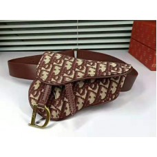 Geantă Dior Oblique Saddle Burgundy