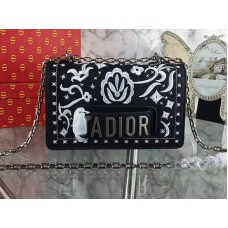 Geantă Dior J'Adior Mini cu flori brodate în alb și negru