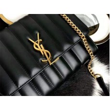 Geantă Saint Laurent Vicky Medium din piele de miel Matelass? Neagră