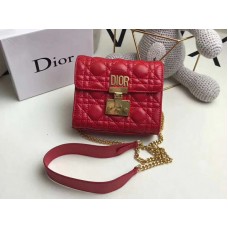Geanta Dior Dioraddict Mini din piele de miel Rosie