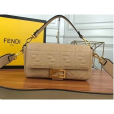 Geantă Fendi Baguette din piele de miel bej