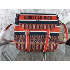 Geantă Dior Diorcamp Messenger din pânză brodată, portocalie