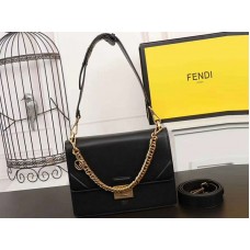 Geantă Fendi Kan I din piele de vițel neagră
