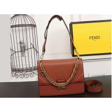 Geantă Fendi Kan I din piele de vițel maro