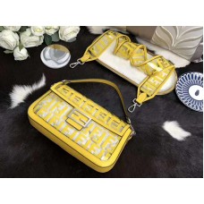 Geantă Fendi Baguette din PU galbenă
