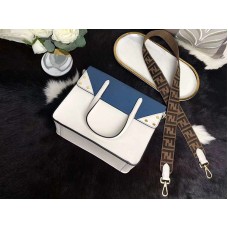 Geantă Fendi Medium Flip Regular din piele albastră