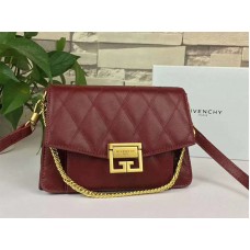 Geantă Givenchy gv3 din piele matlasată cu clapă, culoare vișinie