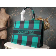 Geantă Dior neagră verde în carouri