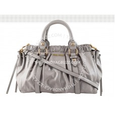 Geantă tote din piele de vacă Miu Miu gri