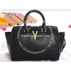 Yves Saint Laurent - Geantă de damă din piele Cabas Chyc Original, neagră