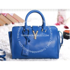 Yves Saint Laurent Cabas Chyc Original Geantă din piele albastră
