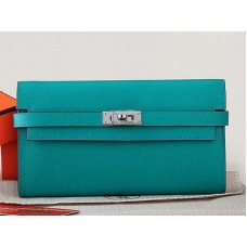 Portofel lung Hermes Epsom Original Calfskin Kelly turcoaz
