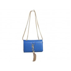 Geantă Yves Saint Laurent Mini Monogram din piele albastră originală