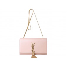 Geantă mică Yves Saint Laurent cu monogramă, din piele originală, roz deschis