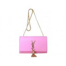 Geantă mică Yves Saint Laurent cu monogramă, din piele roz originală