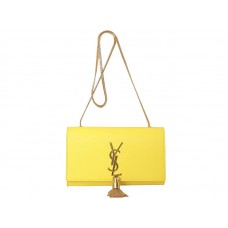 Geantă mică Yves Saint Laurent Monogram din piele originală, galbenă
