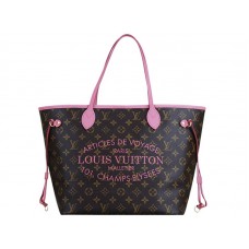 Geantă Louis Vuitton 2013 Monogram Neverfull Gm Rose Velours