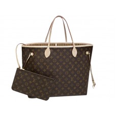 Geantă Louis Vuitton Monogram Neverfull GM Bej