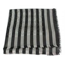 Eșarfă Louis Vuitton Monogram Cotton Stripes Neagră