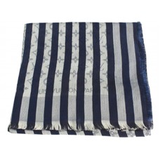 Eșarfă Louis Vuitton Monogram Cotton Stripes albastră