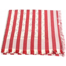 Eșarfă Louis Vuitton Monogram Cotton Stripes Roșie