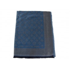 Șal Louis Vuitton Monogram Ikat albastru