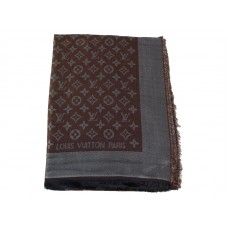 Șal Louis Vuitton Monogram Ikat maro închis