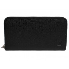 Portofel Louis Vuitton Taiga din piele cu fermoar, negru