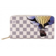Geantă lungă Louis Vuitton Damier Azur Zippy Illustre Nostalgic Advertising Clip Fermoar