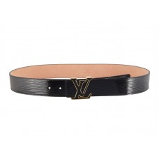 Curea Louis Vuitton Initials Epi din piele neagră cu cataramă aurie