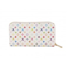 Portofel Louis Vuitton Monogram Multicolore White Zippy Litchi