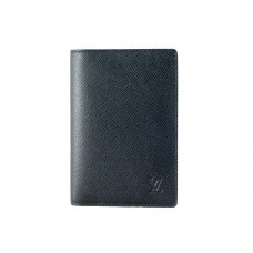 Husa pașaport din piele Louis Vuitton Taiga Ardoise
