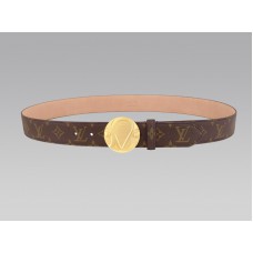 Curea Louis Vuitton 1904 Monogram cu cataramă aurie