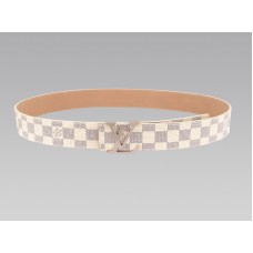 Curea Louis Vuitton Initial Damier Azure cu cataramă argintie