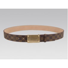 Curea Louis Vuitton Inventeur Damier Cu Catarama Aurie Antica