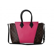Geantă Louis Vuitton W Monogram & Leather Pm roz aprins