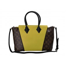 Geantă Louis Vuitton W Monogram & Leather Pm Galbenă
