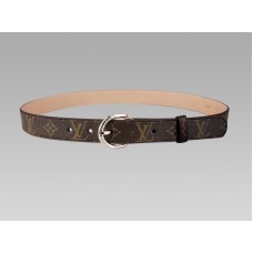 Curea Louis Vuitton clasică cu monogramă și cataramă aurie