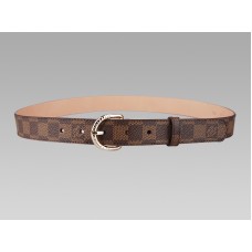 Curea Louis Vuitton Damier cu cataramă aurie