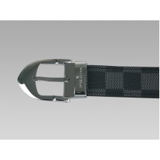 Curea Louis Vuitton Damier Graphite Classic cu cataramă argintie