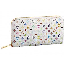 Portofel Louis Vuitton multicolor alb cu fermoar portocaliu