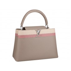 Geantă Louis Vuitton Capucines Mm gri cu dungi