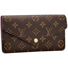 Portofel Louis Vuitton Jeanne din pânză cu monogramă, vișiniu