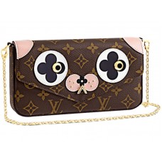 Pochette din pânză cu monogramă Louis Vuitton Felicie Un câine adorabil