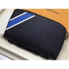 Portofel Louis Vuitton Taiga din piele cu dungi, cu fermoar, XL, negru, m64019-A