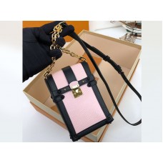 Lanț de telefon mobil Louis Vuitton Epi Leather Trunk roz m44184