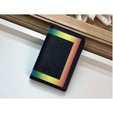 Geantă Louis Vuitton Taiga din piele, cu finisaje colorate, neagră m55048