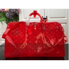 Louis Vuitton Geantă tip bandoulière din PVC cu monogramă în relief, 50 roșie m53274